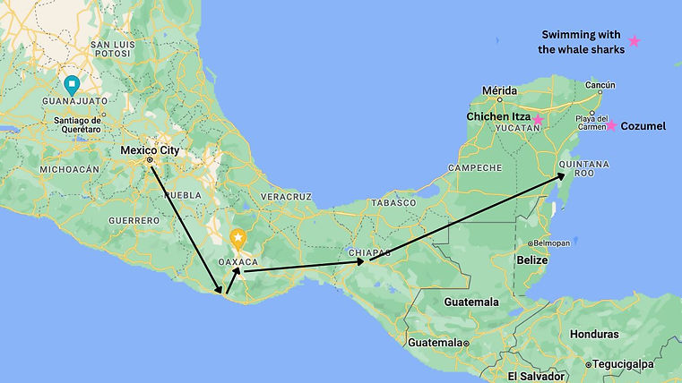 mexico-map-travel-itinerary-guide