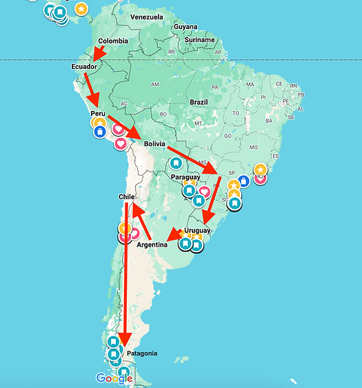 south-america-travel-route